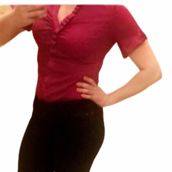 SOLD!!! Express size S purple button up - Picture 2 of 2